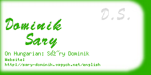 dominik sary business card